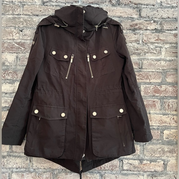 BCBGMaxAzria Jackets & Blazers - BCBGMaxAzria Black All Weather Utility PackableJacket in excellent new condition